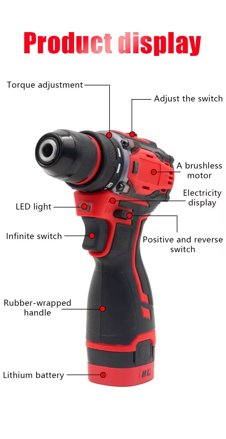 JR-2906 Brushless impact lithium battery drill - Image 2