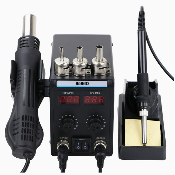 JR-8586D 2-in-1 Hot Air Rework & Soldering Station