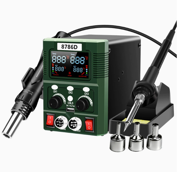 JR-8786D 2-in-1 Hot Air Rework & Soldering Station